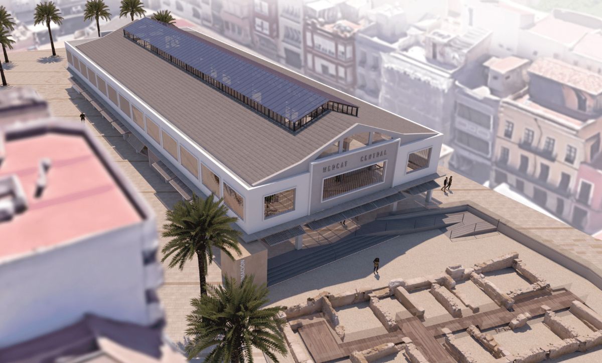 Comienza el pavimentado de la Plaza de las Flores dentro de las obras del Mercado Central