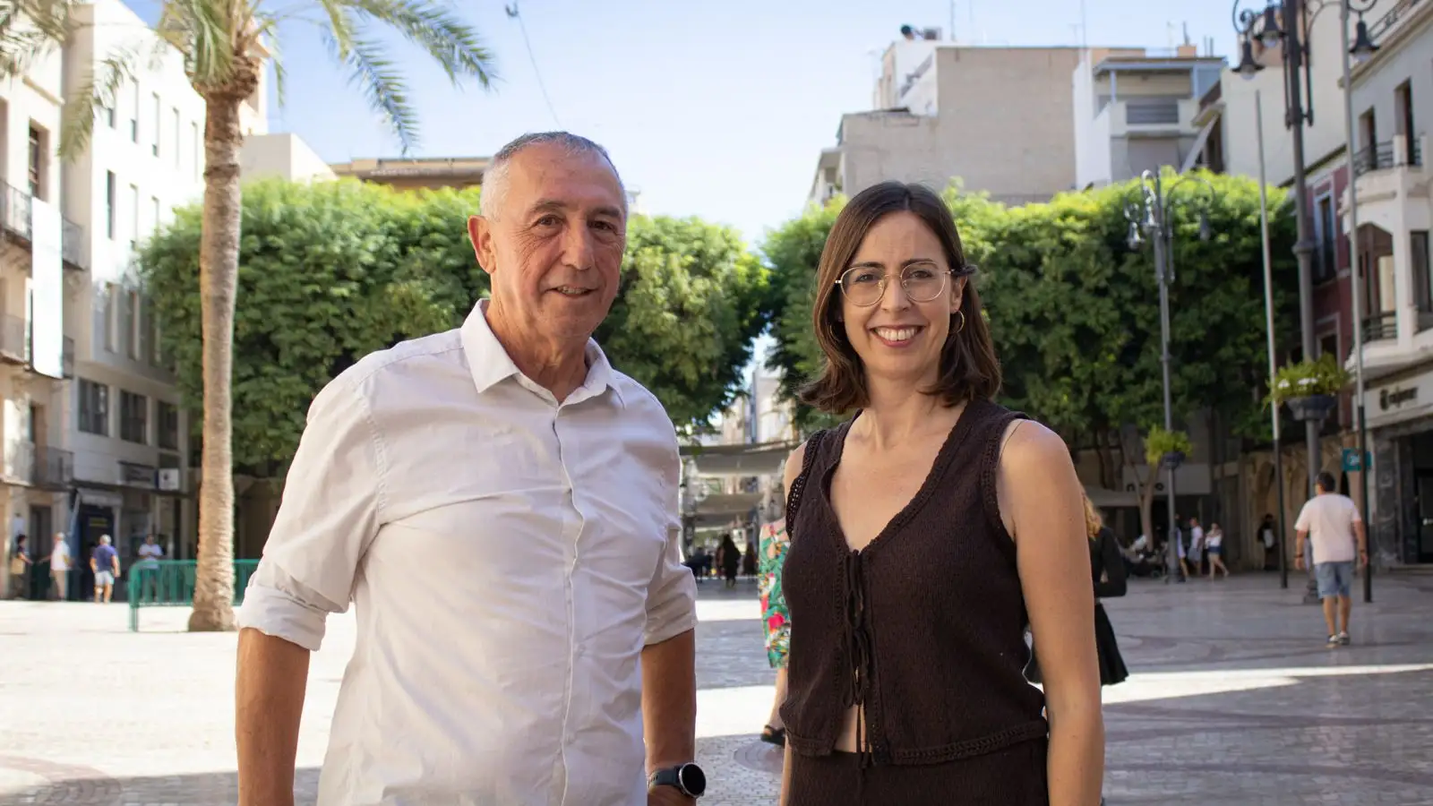 Joan Baldoví y Esther Díez durante su comparecencia en Elche