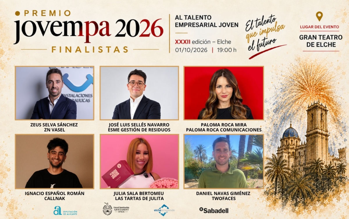 Seis jóvenes empresas compiten por un premio provincial que se entregará en el Gran Teatro de Elche