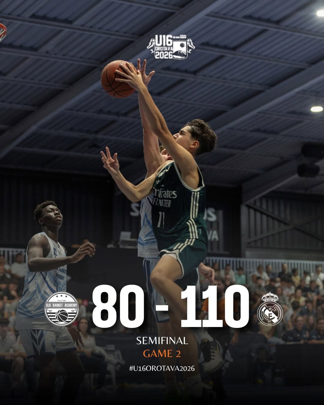 El Real Madrid frena al Elx Basket Academy en semifinales de La Orotava (110-80)