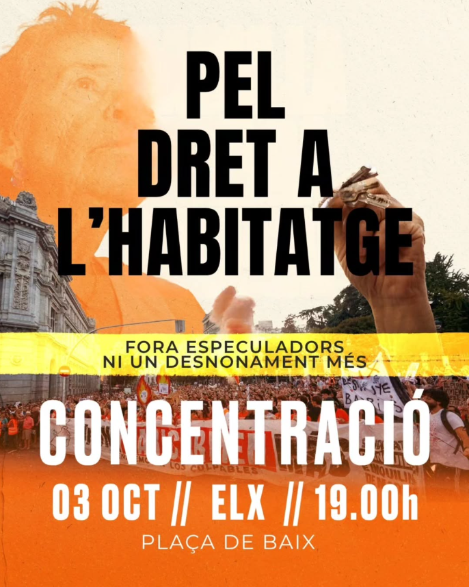 Elche vuelve a la calle por la vivienda tras caer los dos decretos en el Congreso