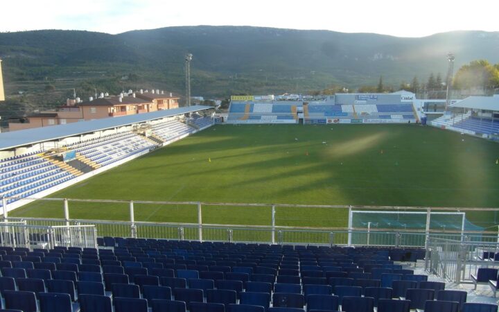 Vista del estadio El Collao de Alcoy donde debía disputarse el encuentro contra el Elche Ilicitano