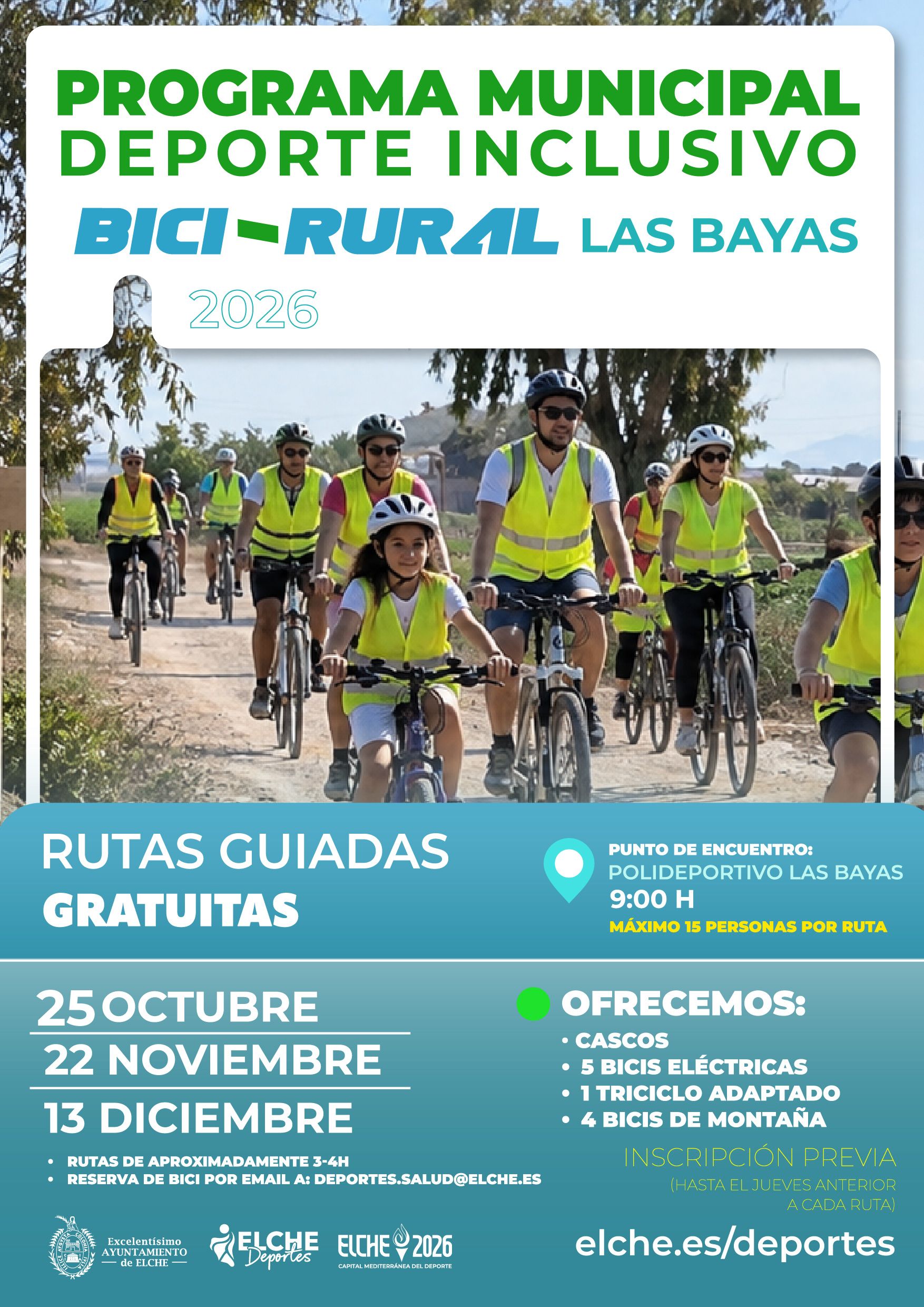 Les Baies recuperen les rutes gratuïtes Bici-Rural el 25 d’octubre amb bicicletes adaptades i places limitades