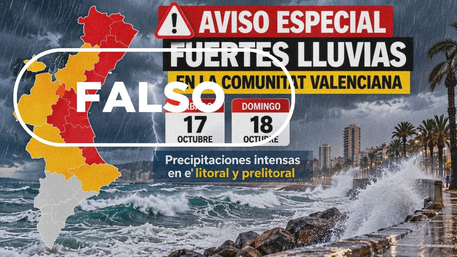 AEMET y Emergencias desmienten un mapa de alertas rojas para este fin de semana creado con inteligencia artificial